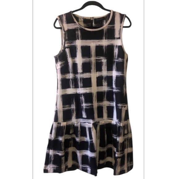 Pink Tartan Black and White Checkered Cocktail Dress - Picture 1 of 6
